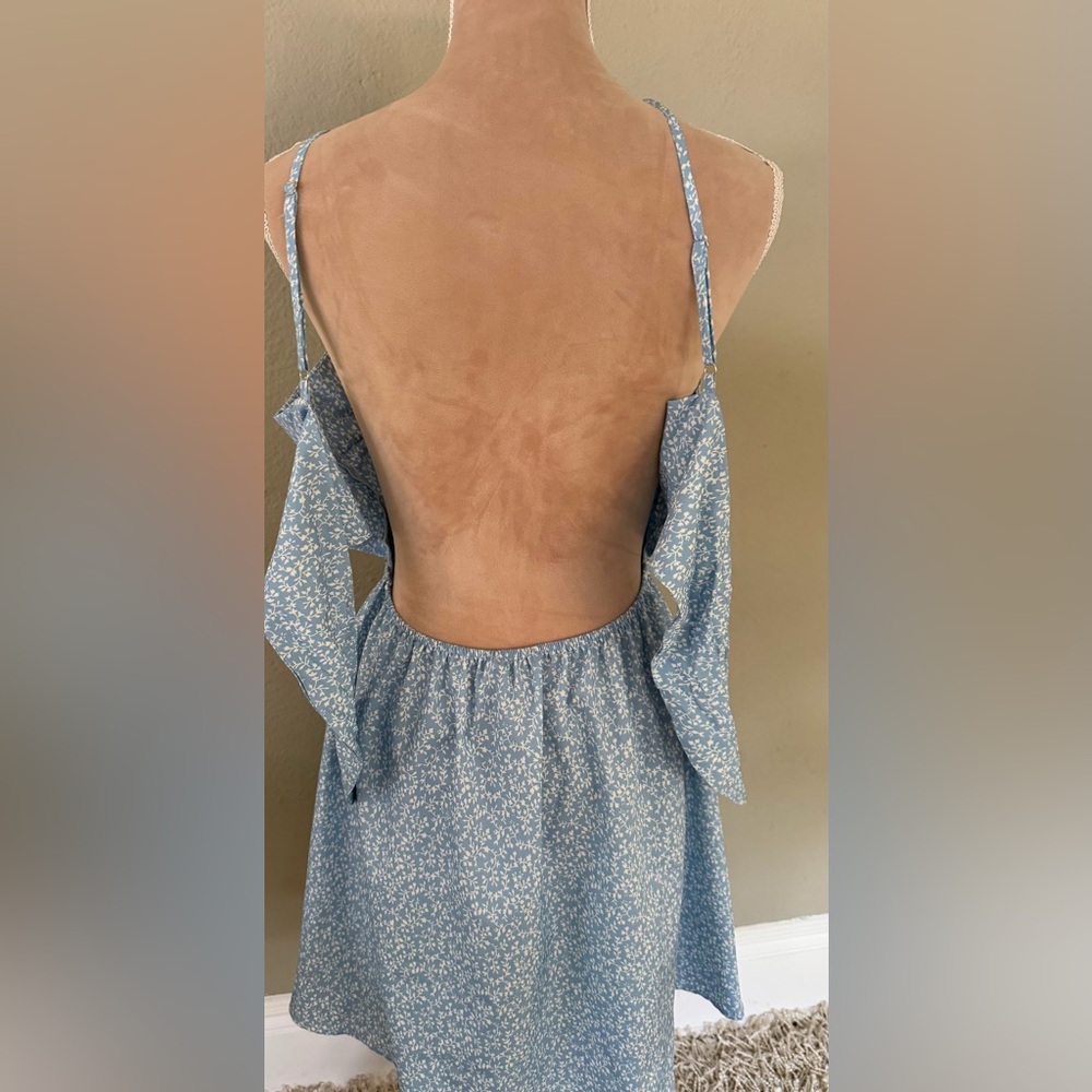 Blue Sleeveless twist knit  Dress - Picture 8 of 11